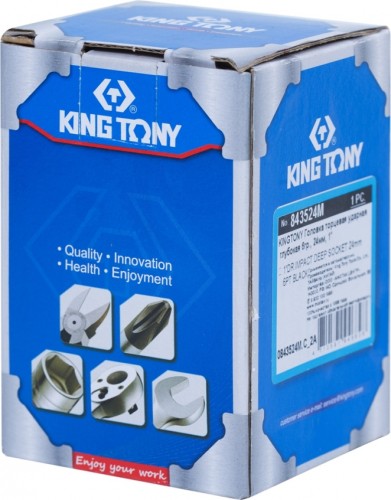 Ударная головка шестигранная с посадкой 1" KING TONY 843524М 24 мм глубокая 843524M - изображение 3