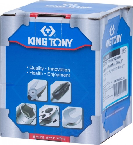 Ударная головка шестигранная с посадкой 1" KING TONY 843555М 55 мм глубокая 843555M - изображение 3