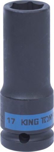 Ударная головка шестигранная с посадкой 1/2" KING TONY 443517М 17 мм глубокая 443517M
