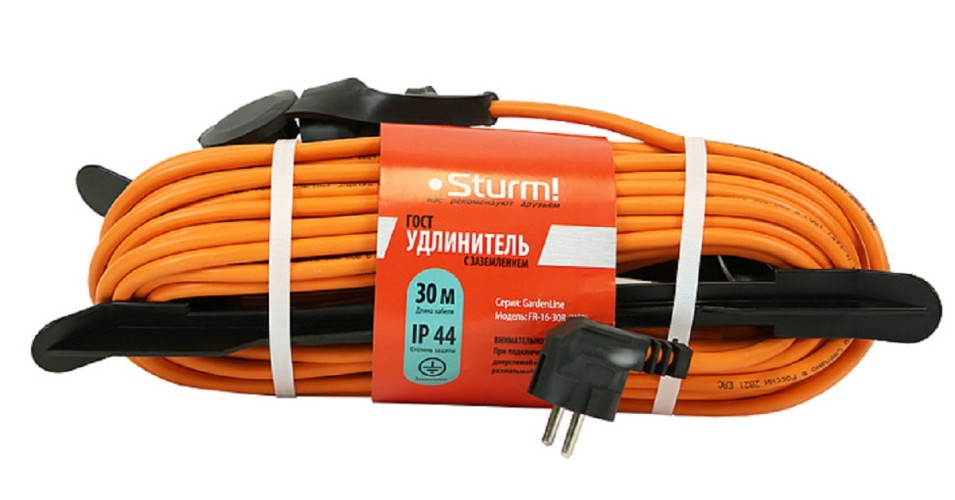 Удлинитель без катушки Sturm FR-16-30R на рамке пвс 3х1,5 30м