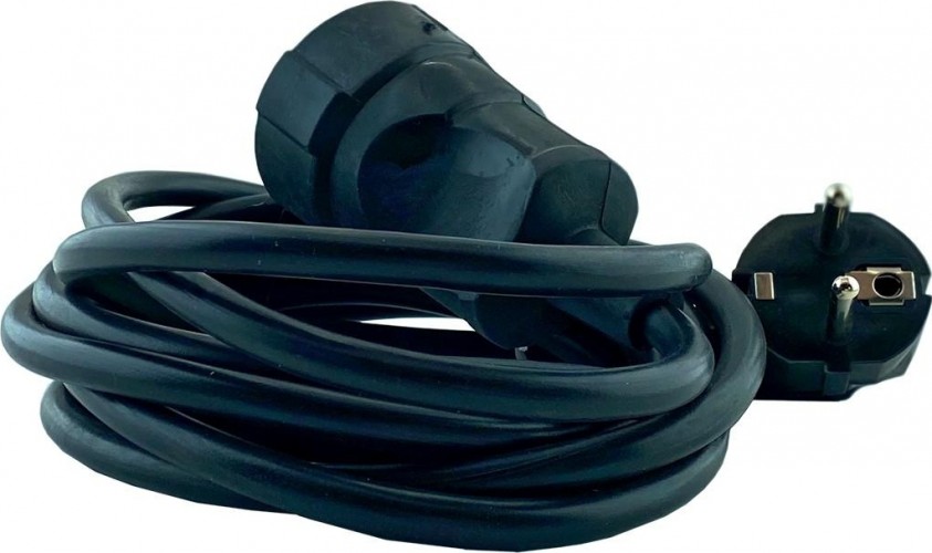 Удлинитель GLANZEN ES-03-005-black силовой шнур штепс. гнездо пвс 3х1,5 3м