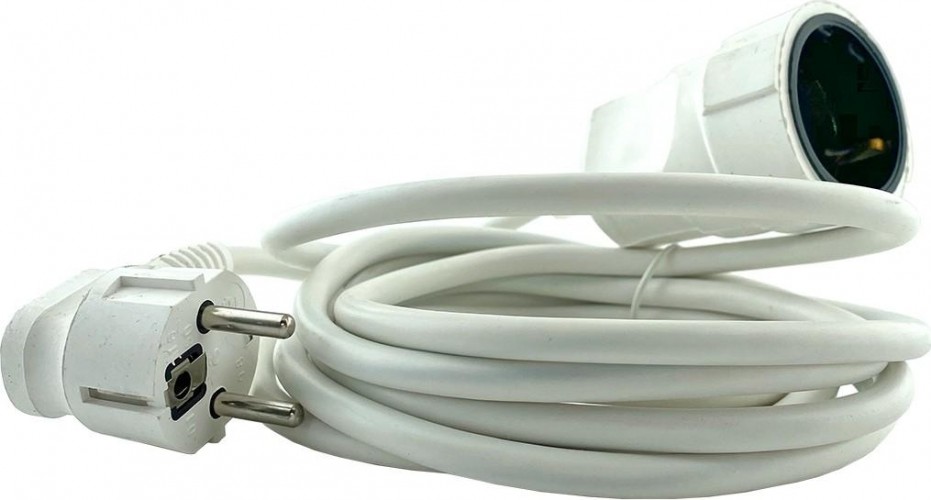 Удлинитель GLANZEN ES-05-001-white силовой шнур штепс. гнездо пвс 2*0,75 5м - изображение 2