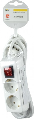Удлинитель IEK 2х3м с заземл. 3х1 с выкл. WYP10-16-02-03-ZK-N - изображение 2