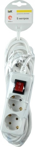 Удлинитель IEK 2х5м с заземл. 3х1 с выкл. WYP10-16-02-05-ZK-N - изображение 2