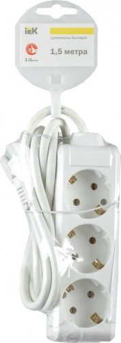 Удлинитель IEK 3х1.5м с заземл. 3х1 WYP10-16-03-01-Z-17 - изображение 2