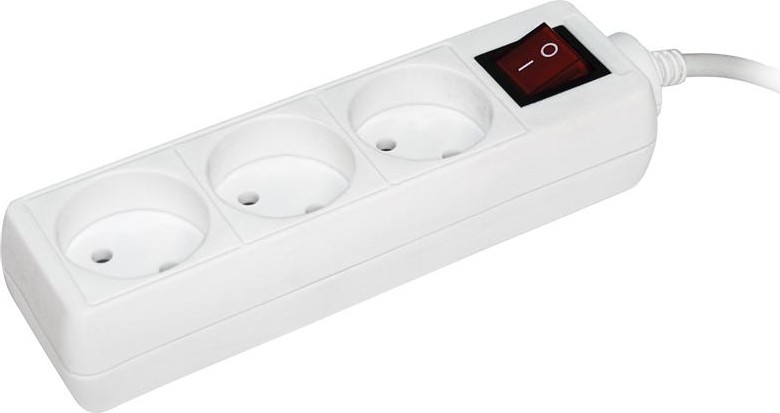 Удлинитель IEK 3х3м без заземл. пвс 2х0.75 с выкл. WYP10-06-03-03-K-N