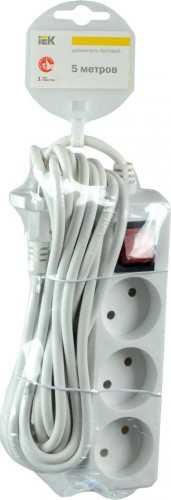 Удлинитель IEK 3х3м без заземл. пвс 2х0.75 с выкл. WYP10-06-03-03-K-N - изображение 2