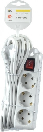 Удлинитель IEK 3х5м с заземл. пвс 3х1 с выкл. WYP10-16-03-05-ZK-N - изображение 2