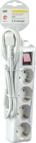 Удлинитель IEK 4х3м с заземл. пвс 3х1 с выкл. WYP10-16-04-03-ZK-N - изображение 2