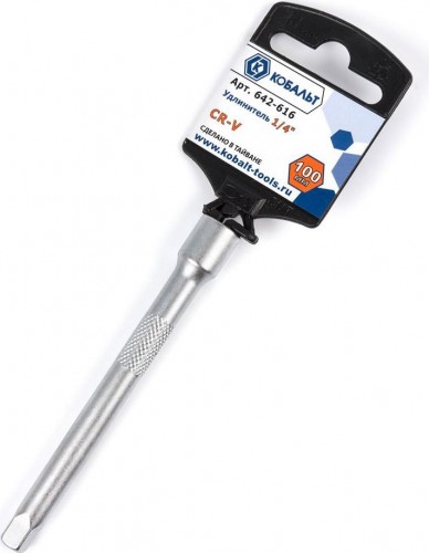 Удлинитель Кобальт 642-616 1/4", 100 мм, cr-v