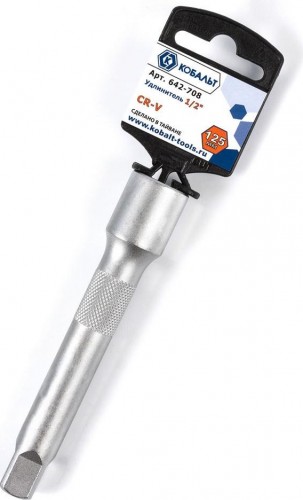 Удлинитель Кобальт 642-708 1/2", 125 мм, cr-v