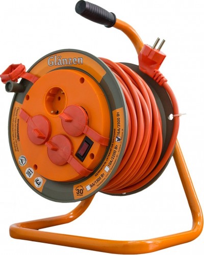 Удлинитель на катушке GLANZEN EB-30-008 ПВС 3х1,5  30м