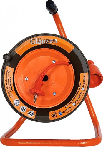 Удлинитель на катушке GLANZEN EB-30-010 ПВС 2х2,5  30м