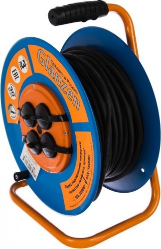 Удлинитель на катушке GLANZEN EB-30-009 КГ 3х1,5  30м (металлическая катушка) - изображение 2
