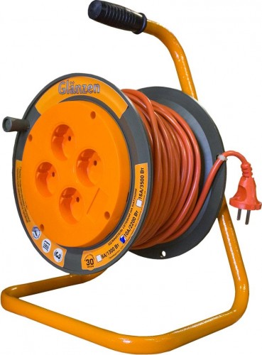 Удлинитель на катушке GLANZEN EB-30-002 ПВС 2х0,75  30м