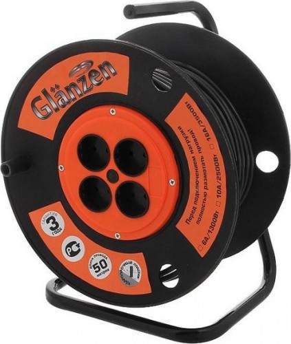 Удлинитель на катушке GLANZEN EB-50-008 ПВС 2х2,5  50м