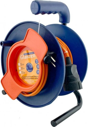 Удлинитель на катушке GLANZEN EC-50-003 ПВС 3х1.5  50м