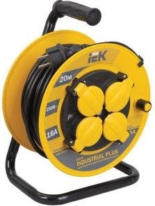 Удлинитель на катушке IEK Industrial plus УК20 4х20м с заземл. 3х1.5 термозащита WKP15-16-04-20-44