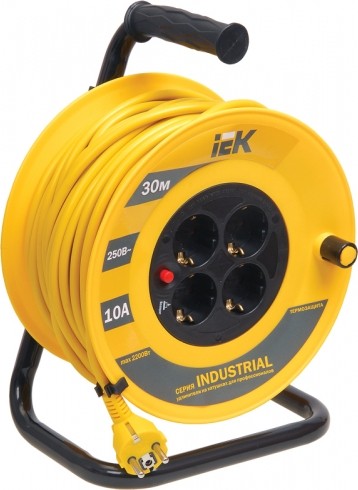 Удлинитель на катушке IEK Industrial УК30 4х30м с заземл. 3х1 термозащита WKP14-10-04-30