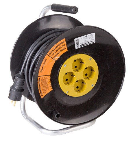 Удлинитель на катушке Proconnect 11-7612 силовой 4 гнезда с/з 20 м 3х2,5 мм² PROFESSIONAL