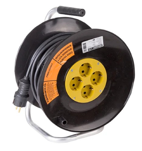 Удлинитель на катушке Proconnect 11-7615 силовой 4 гнезда с/з 50 м 3х2,5 мм² PROFESSIONAL