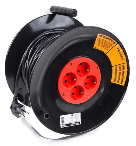 Удлинитель на катушке Proconnect 11-7605 силовой 4 гнезда с/з 30 м 3х1 мм² STANDARD