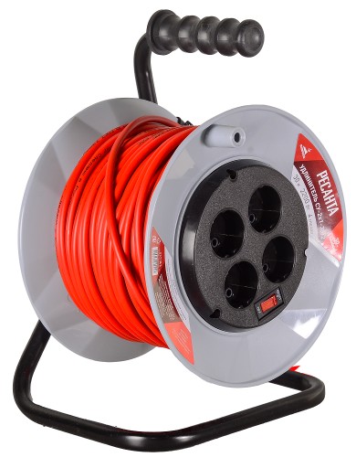 Удлинитель на катушке Ресанта СУ-2х1-30/2 силовой (с выкл., 4 розетки) 61/118/4