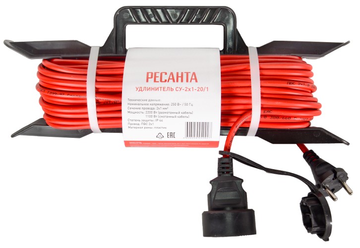 Удлинитель на рамке Ресанта СУ-2х1-20/1 силовой 61/118/2