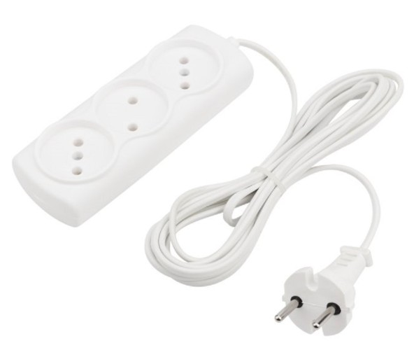 Удлинитель Proconnect 11-7206 STANDARD 3 гнезда, 1.5 м, 2х0.75 мм², б/з, белый