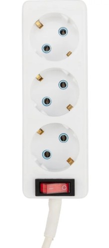 Удлинитель Proconnect 11-7213 3 гнезда, 5 м, 3х0.75 мм², с/з, с кнопкой, белый