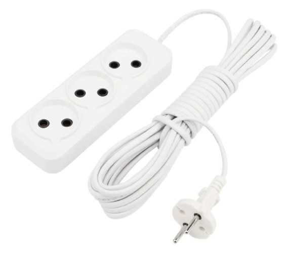 Удлинитель REXANT 11-8737 3 гнезда, 5 м, 2х0.75 мм², б/з, белый