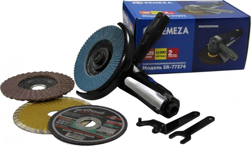Угловая шлифовальная машина пневматическая REMEZA SR-77374 125мм 8144880 - изображение 5