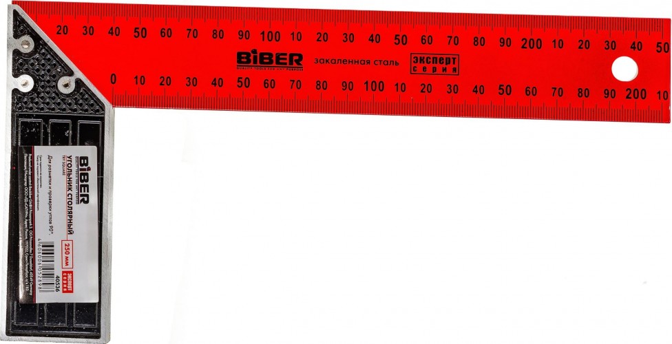 Угольник Biber 40536 ЭКСПЕРТ столярный 250мм тов-157074
