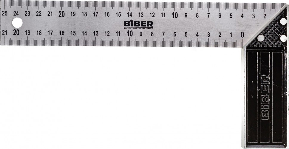 Угольник Biber ПРОФИ 250мм 40625 столярный с гравировкой тов-093465
