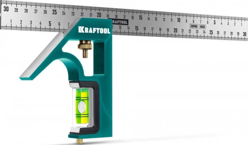 Угольник KRAFTOOL Combi 300 мм, комбинированный, многофункциональный  34371