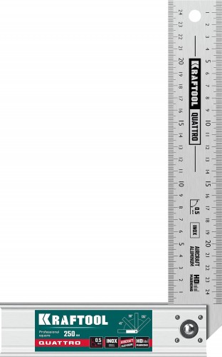 Угольник KRAFTOOL QUATTRO 250 мм складной, 4 положения 3444