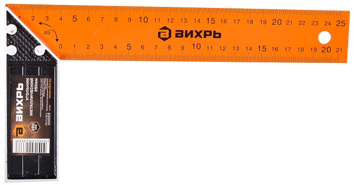 Угольник металлический ВИХРЬ 250 мм 73/11/3/1