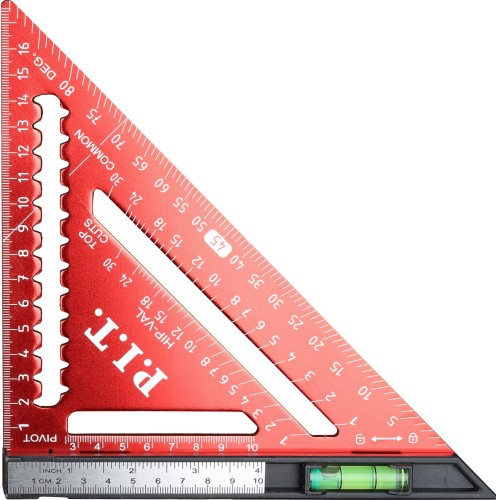 Угольник P.I.T. HSQR04-0180B Свенсона, плотницкий с пузырьковым уровнем, 180 мм - изображение 3