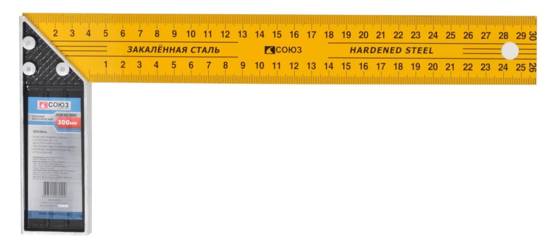 Угольник СОЮЗ 2020-01-300С 300мм, металлический