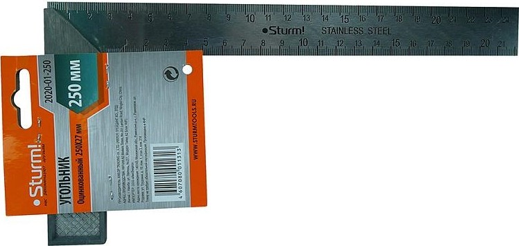 Угольник Sturm 2020-01-250 250мм стальной, оцинкованный - изображение 5