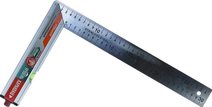 Угольник Sturm 2020-06-350 с уровнем и карандашом, 350 мм, нерж.сталь - изображение 2