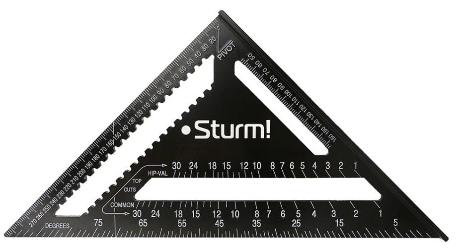 Угольник Sturm 2020-07-300 300мм, алюминиевый сплав, черная оксидация, белая
