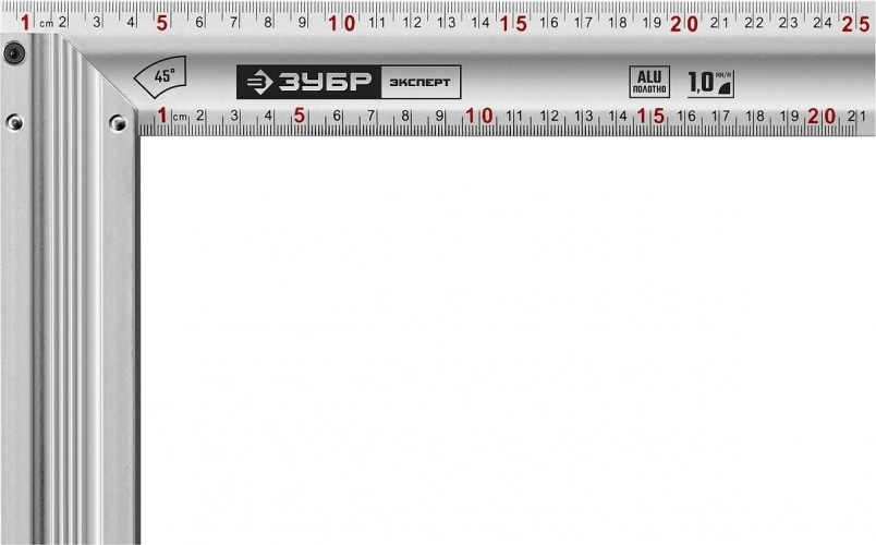 Угольник ЗУБР ЭКСПЕРТ 250мм столярный с усиленным алюминиевым полотном 34392-25