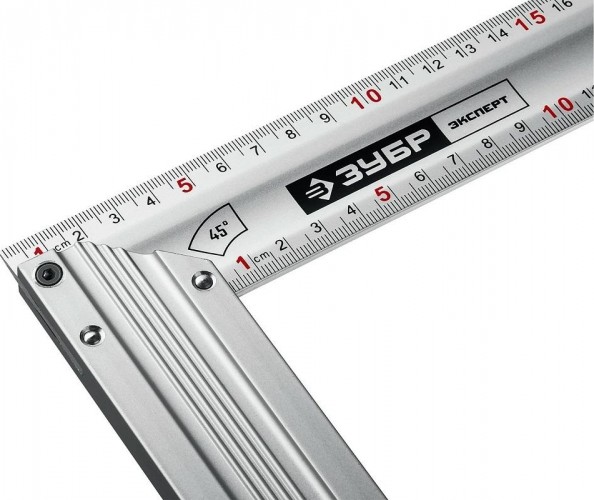 Угольник ЗУБР ЭКСПЕРТ 400 мм столярный с усиленным алюминиевым полотном 34392-40 - изображение 2