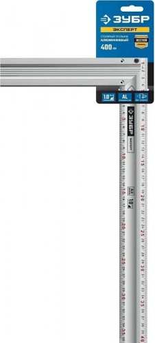 Угольник ЗУБР ЭКСПЕРТ 400 мм столярный с усиленным алюминиевым полотном 34392-40 - изображение 4