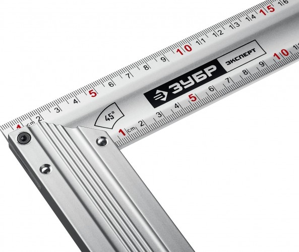 Угольник ЗУБР ЭКСПЕРТ 500 мм столярный с усиленным алюминиевым полотном 34392-50 - изображение 2
