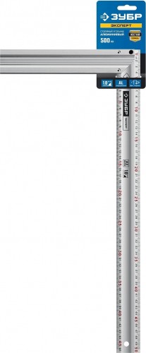 Угольник ЗУБР ЭКСПЕРТ 500 мм столярный с усиленным алюминиевым полотном 34392-50 - изображение 5