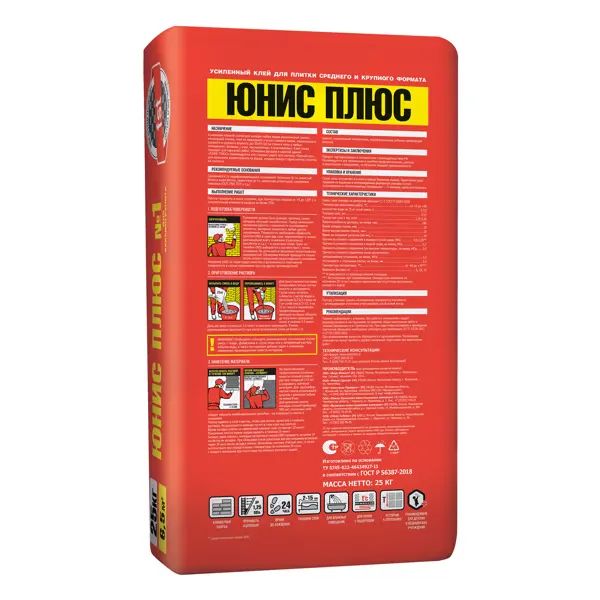 Клей для плитки Unis Плюс 25 кг - изображение 2