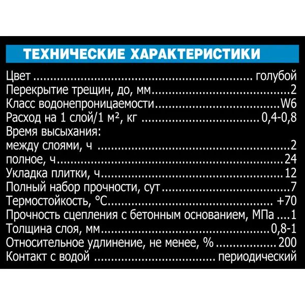 Гидроизоляция Unis Blue Membran 4 кг - изображение 2