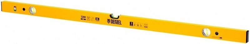 Уровень строительный Denzel 1200 мм фрезерованный, 3 глазка, алюминиевый 33684